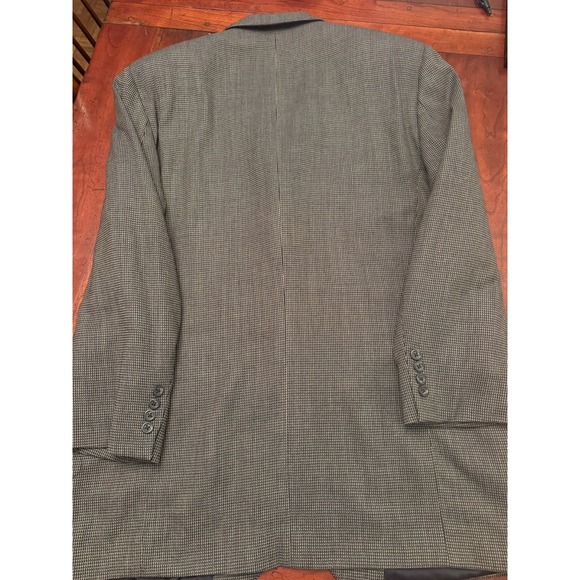 Jack Victor Black, Gray Houndstooth Prossimo 100% Wool Blazer‎ Size 46 Long - Picture 3 of 6